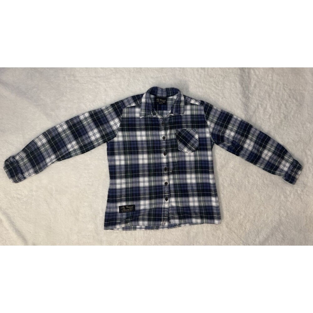 The Vermont Flannel Company Women’s Medium Blue Heavy Flannel Plaid Shirt